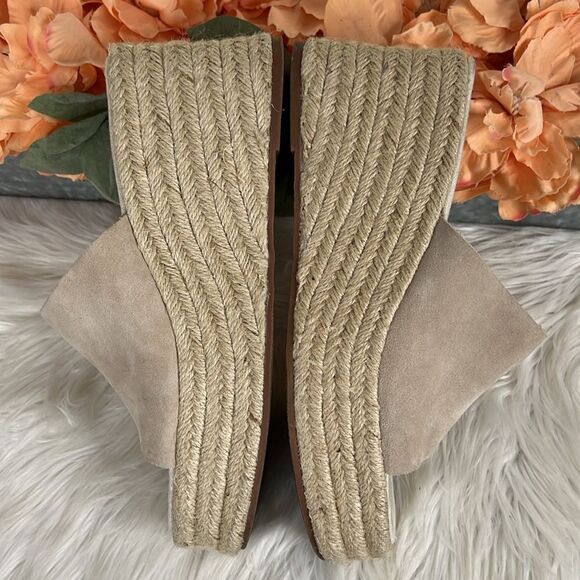 Zara Split Leather Jute Wedges Size 41 - Picture 6 of 9